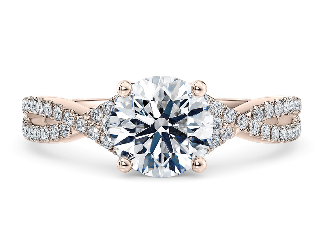 Monte Vintage Round Lab Grown Diamond Ring in 18k Gold