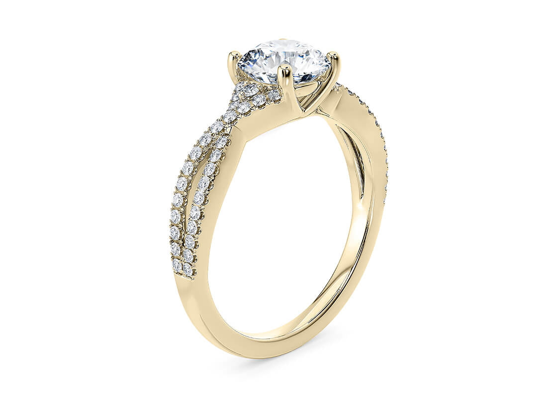 Monte Vintage Round Lab Grown Diamond Ring in 18k Gold