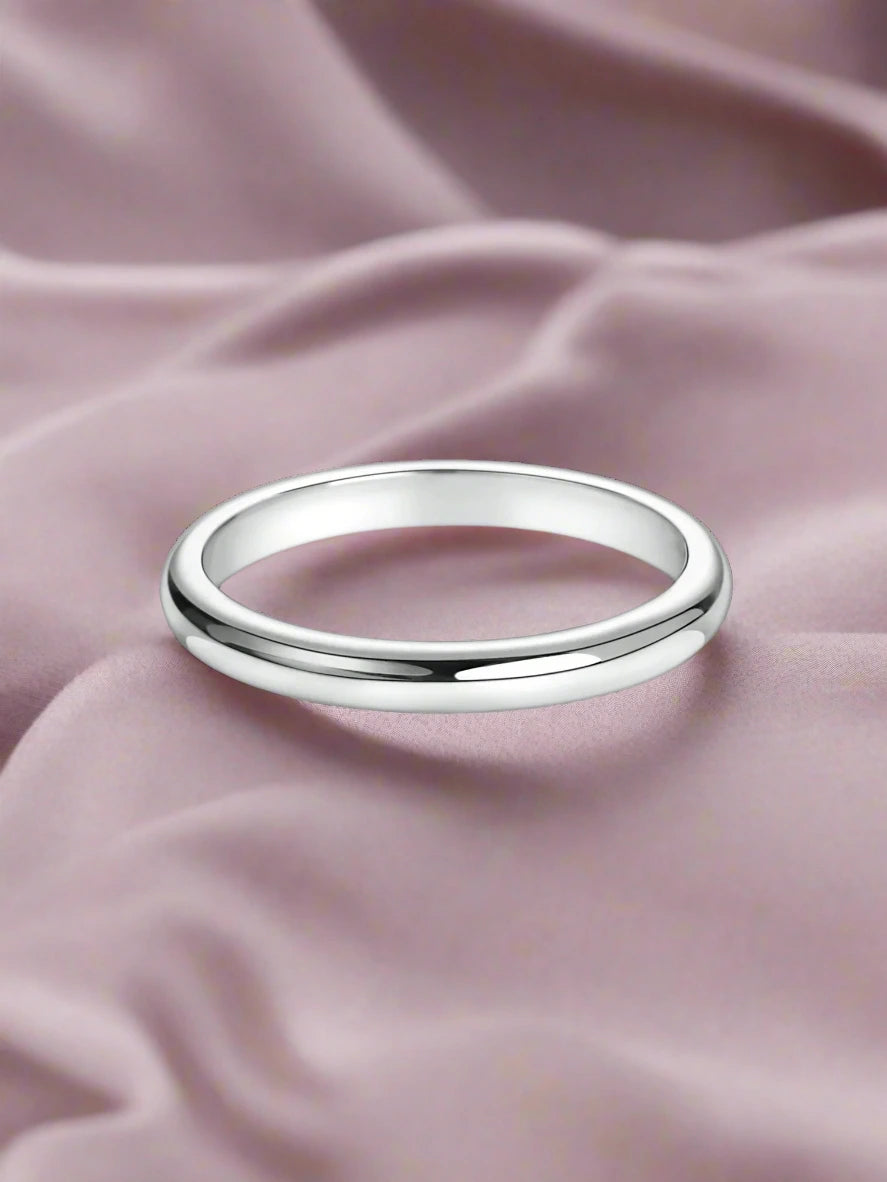 Mikan 2.0mm D-Shape Classic Gold Wedding Band – Unisex Polished Finish