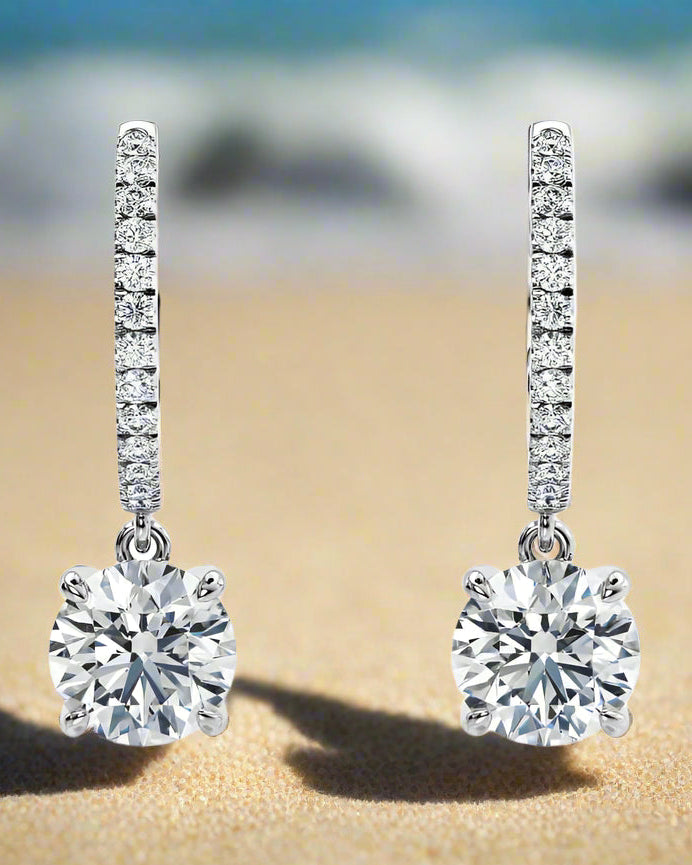 Ula Diamond Drop Earrings in 18k White Gold – Lab-Grown Diamonds, D Color, VVS1 Clarity