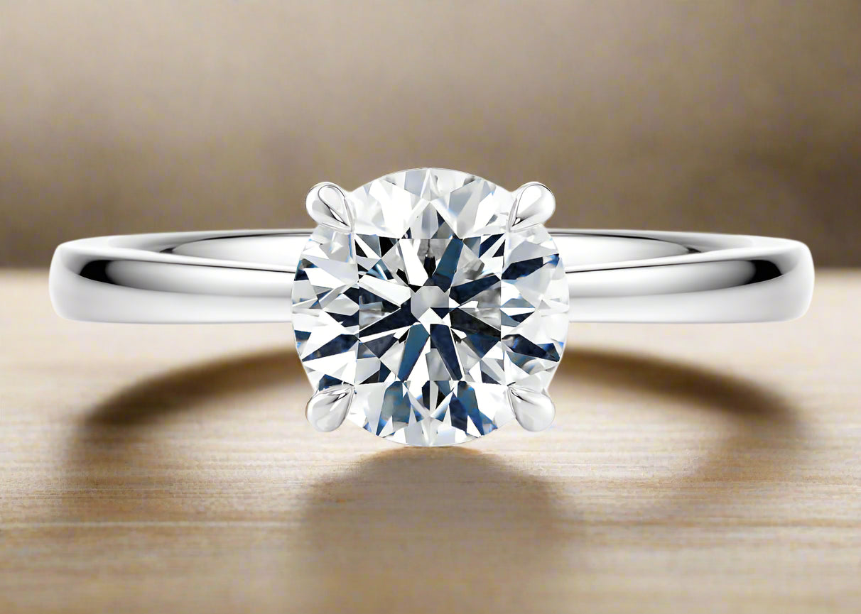 Portree Solitaire Round Lab Grown Diamond Ring in 18K Yellow, Rose & White Gold| Lab Grown Diamond