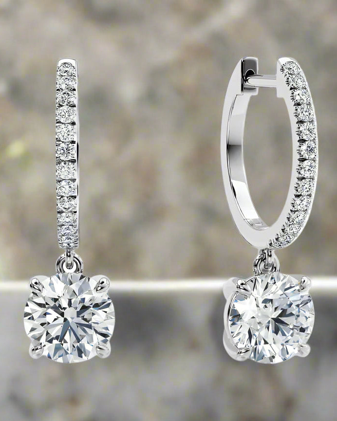 Ula Diamond Drop Earrings in 18k White Gold – Lab-Grown Diamonds, D Color, VVS1 Clarity