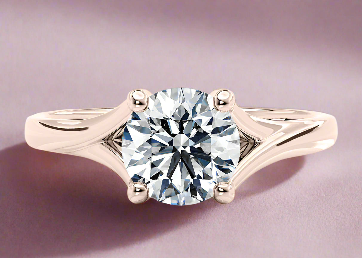 Glen Lab-Grown Diamond Solitaire Ring in Rose Gold with V-Prong Setting