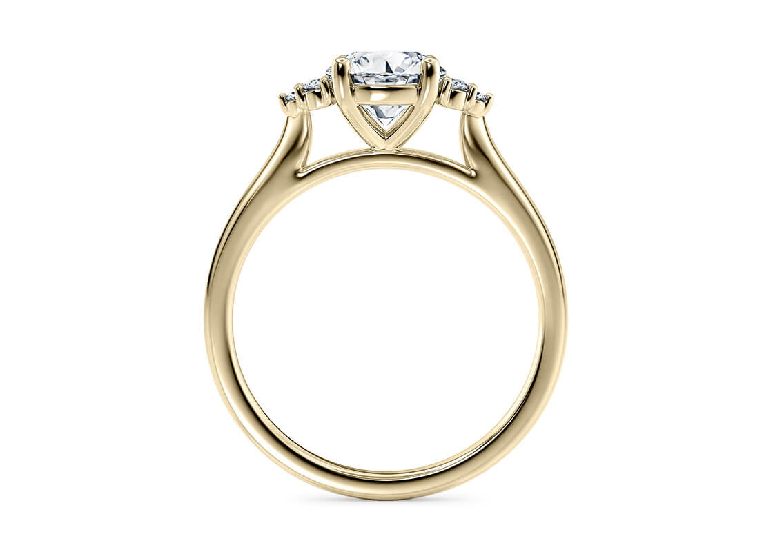 Como Lake Vintage Round Lab Grown Diamond Ring in 18k Gold