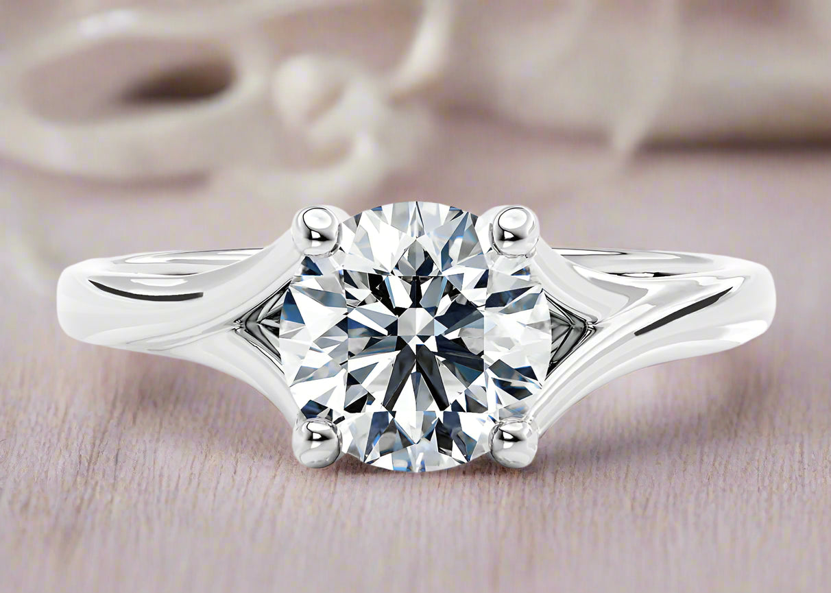 Glen Lab-Grown Diamond Solitaire Ring in Rose Gold with V-Prong Setting