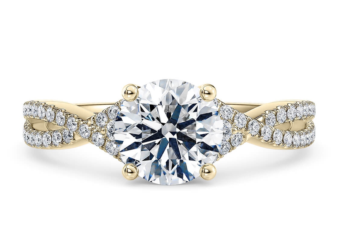 Monte Vintage Round Lab Grown Diamond Ring in 18k Gold
