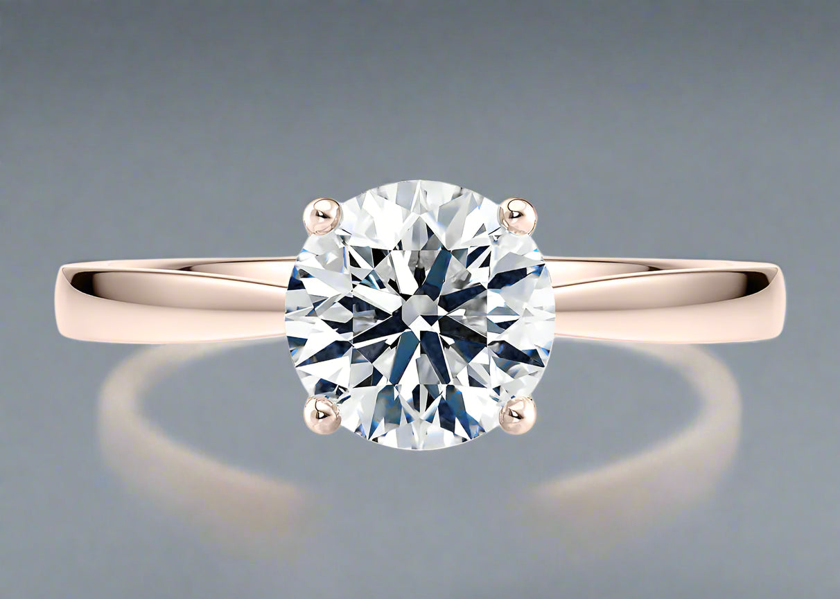 Alness Solitaire Diamond Ring in 18K Rose Gold – 6 Claw Setting | Lab Grown Diamond