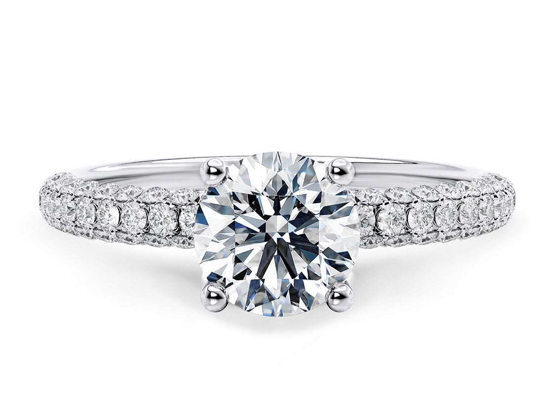 Moab ROUND Cut Diamond Band in 18K Gold – Elegant Band for Women
