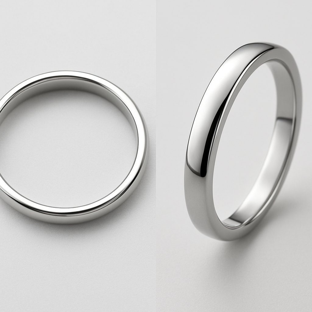 Kanto Classic Yellow Gold Wedding Band – Unisex Polished Finish