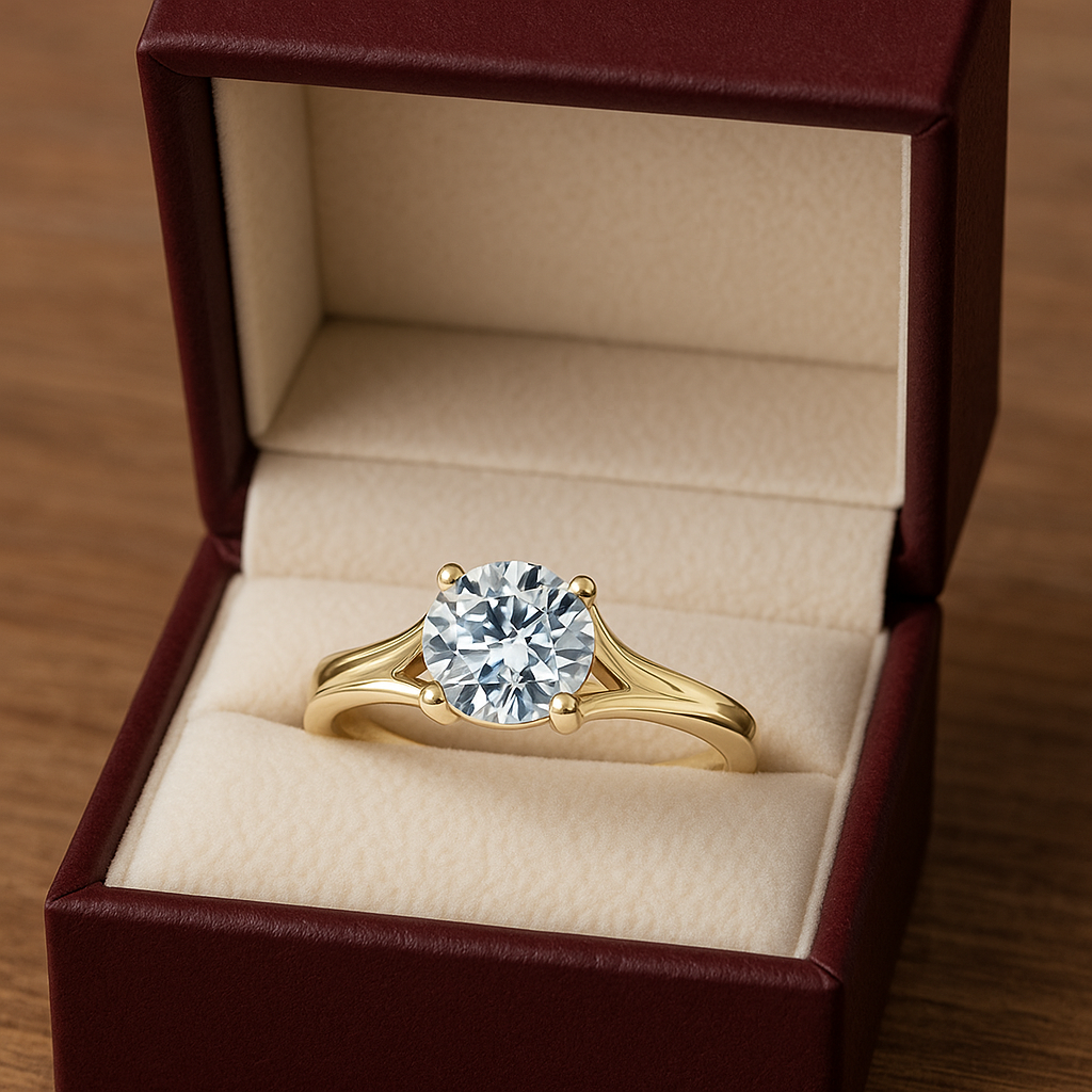 Glen Lab-Grown Diamond Solitaire Ring in Rose Gold with V-Prong Setting