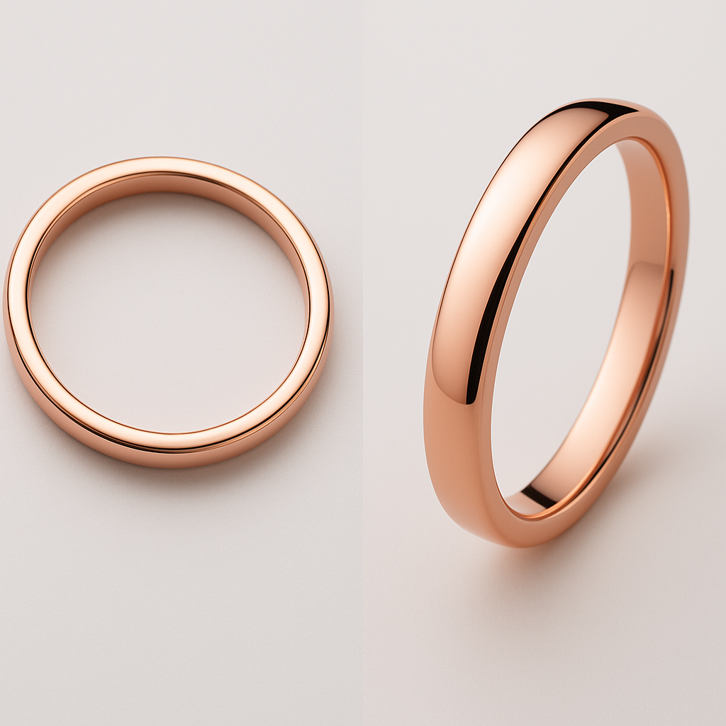 Kanto Classic Yellow Gold Wedding Band – Unisex Polished Finish
