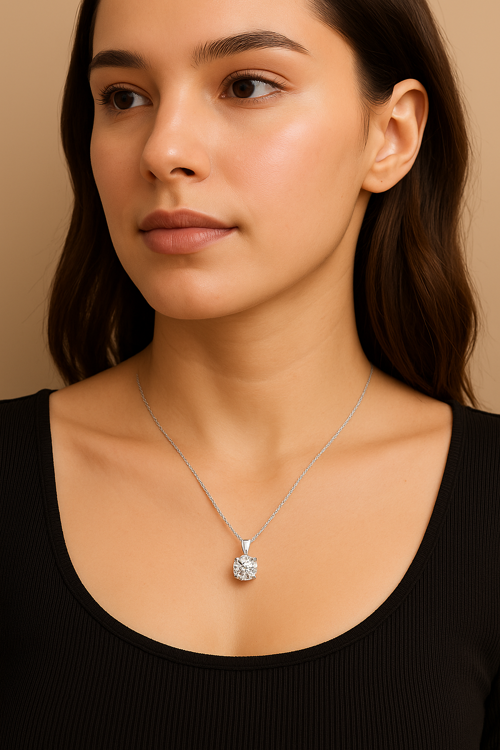 Lyon Round Lab-Grown Diamond Pendant in 18k Gold – D Colour, VVS1 Clarity