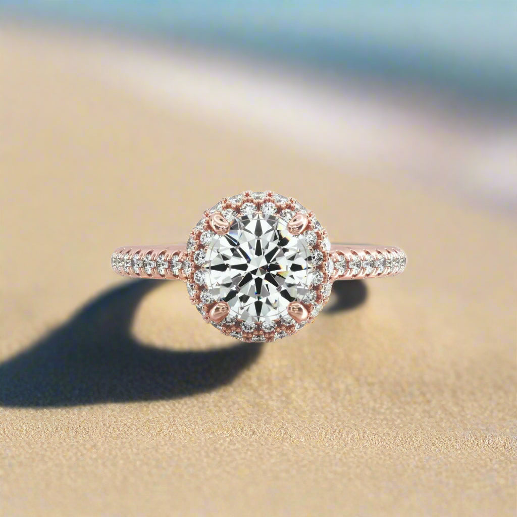 Glencoe Eternal Halo Pavé Diamond Engagement Ring