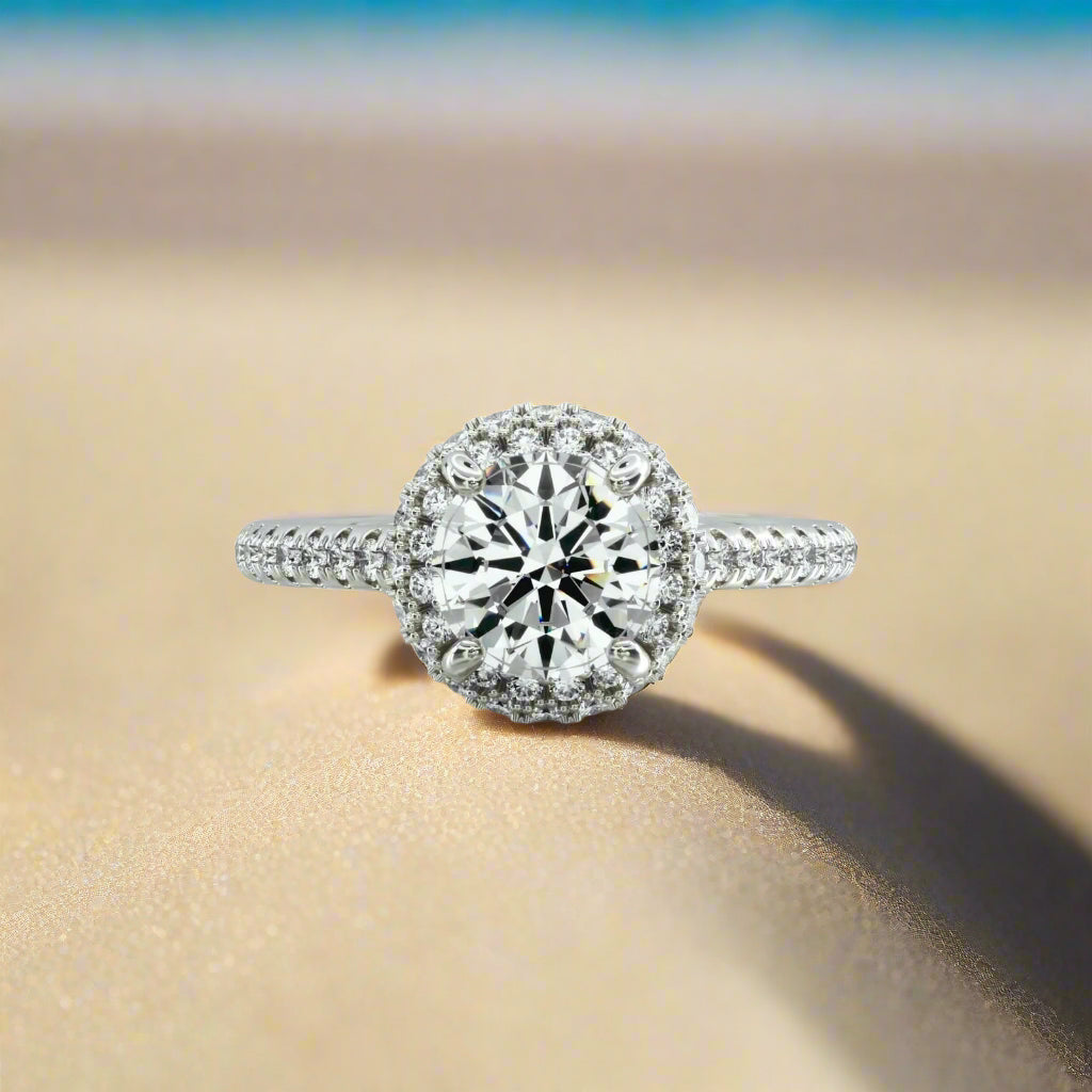 Glencoe Eternal Halo Pavé Diamond Engagement Ring