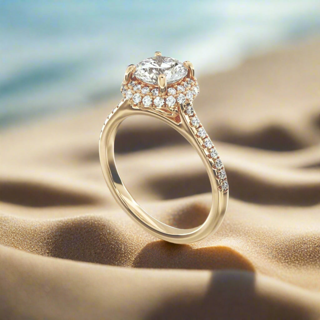 Glencoe Eternal Halo Pavé Diamond Engagement Ring