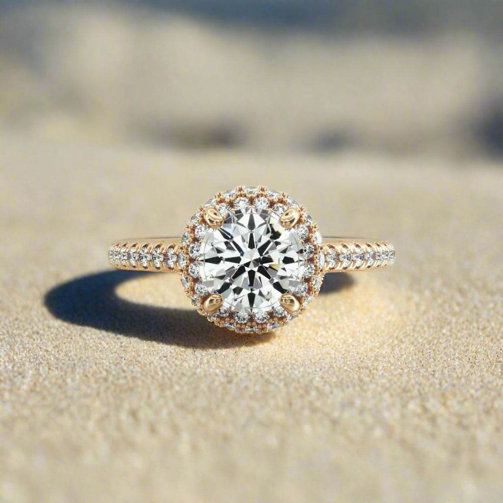 Glencoe Eternal Halo Pavé Diamond Engagement Ring