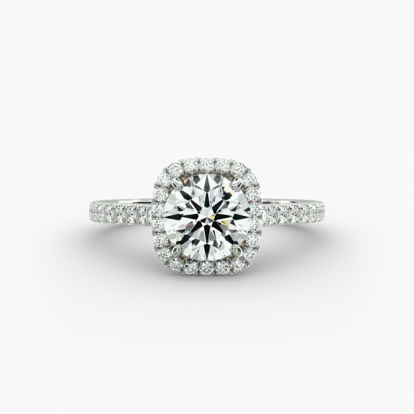 Ibiza Halo Cushion Outline Pavé Engagement Ring