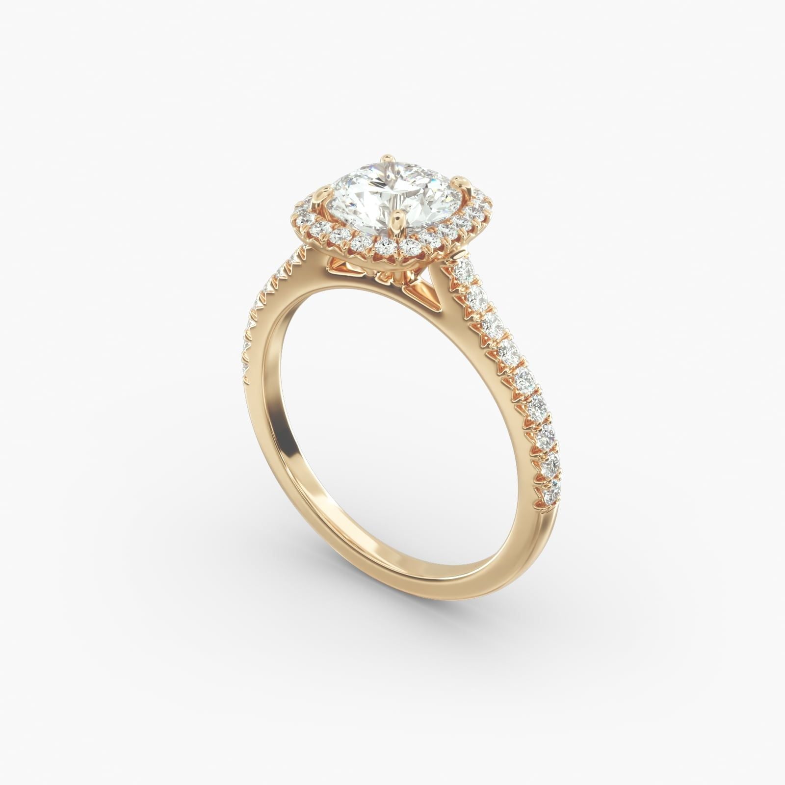 Ibiza Halo Cushion Outline Pavé Engagement Ring