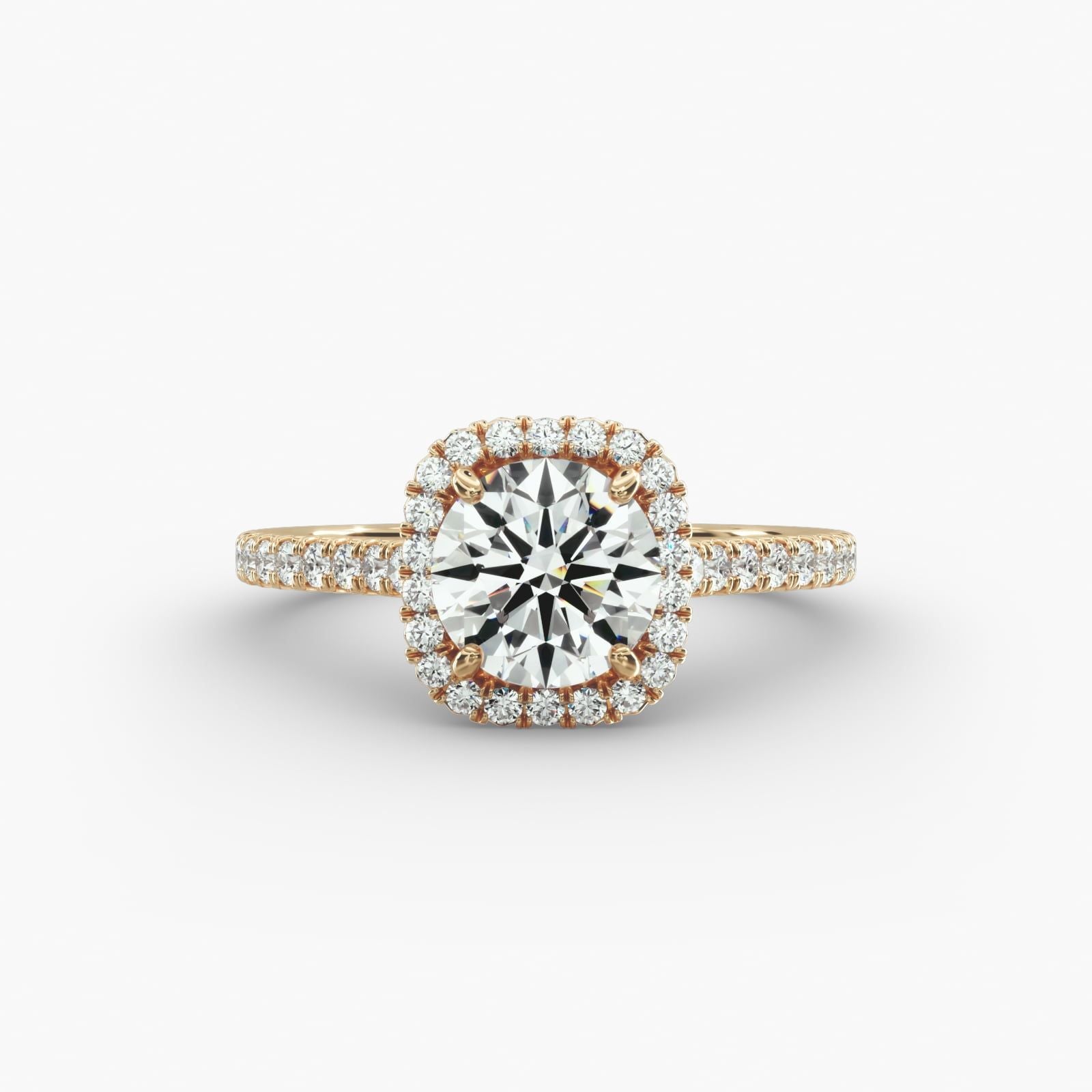 Ibiza Halo Cushion Outline Pavé Engagement Ring