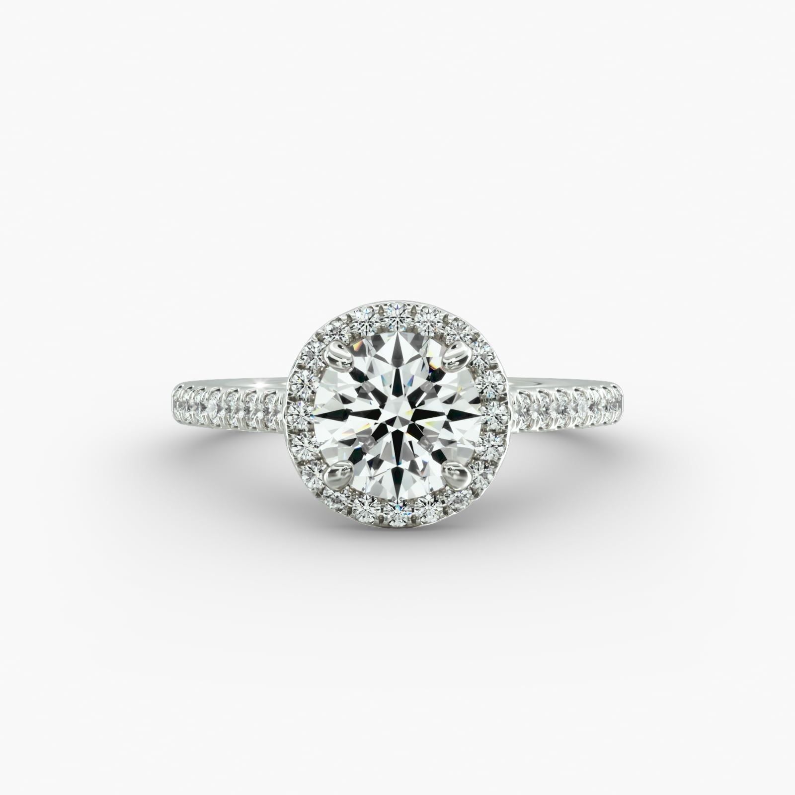 Benidorm Pavé Halo and Shank Diamond Engagement Ring