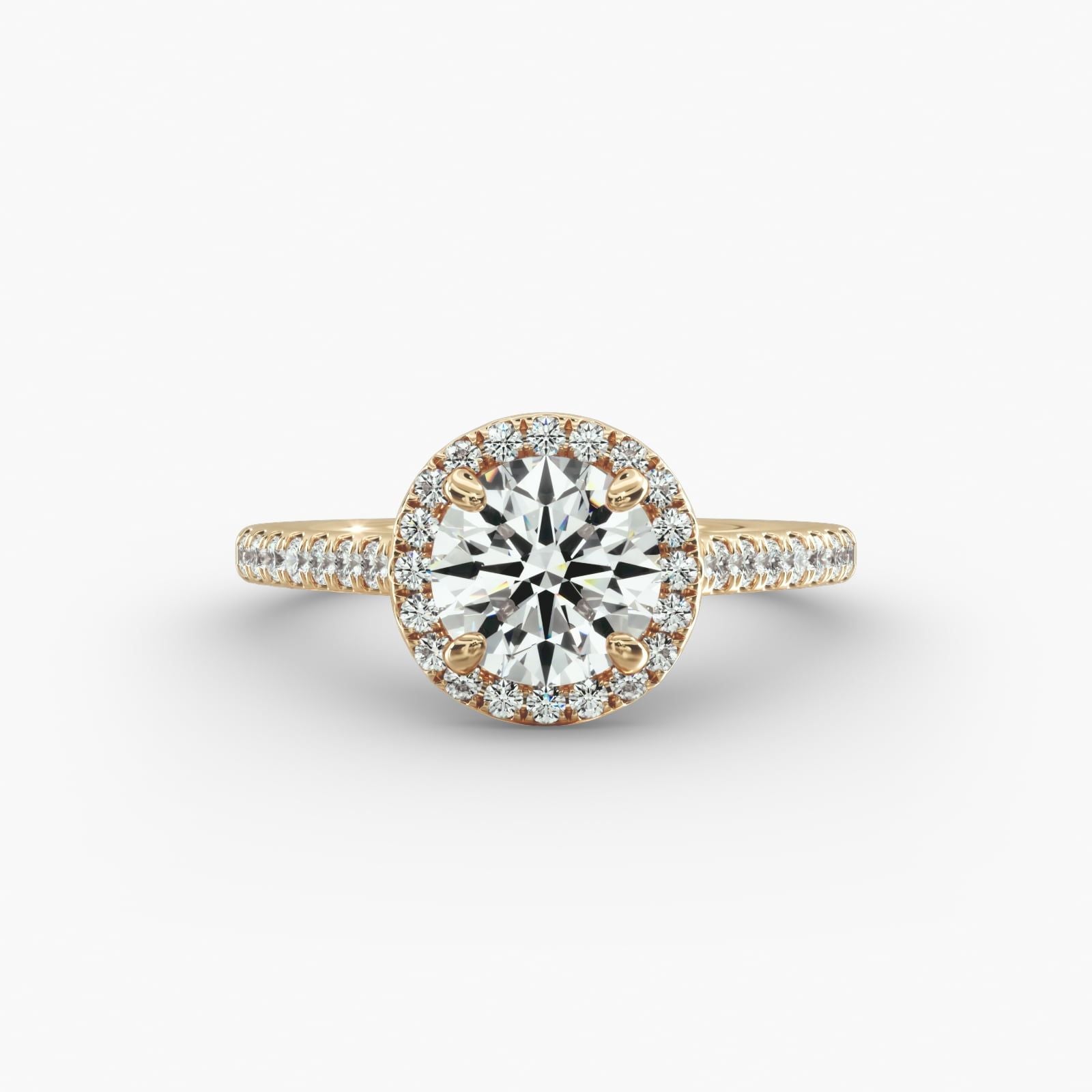 Benidorm Pavé Halo and Shank Diamond Engagement Ring