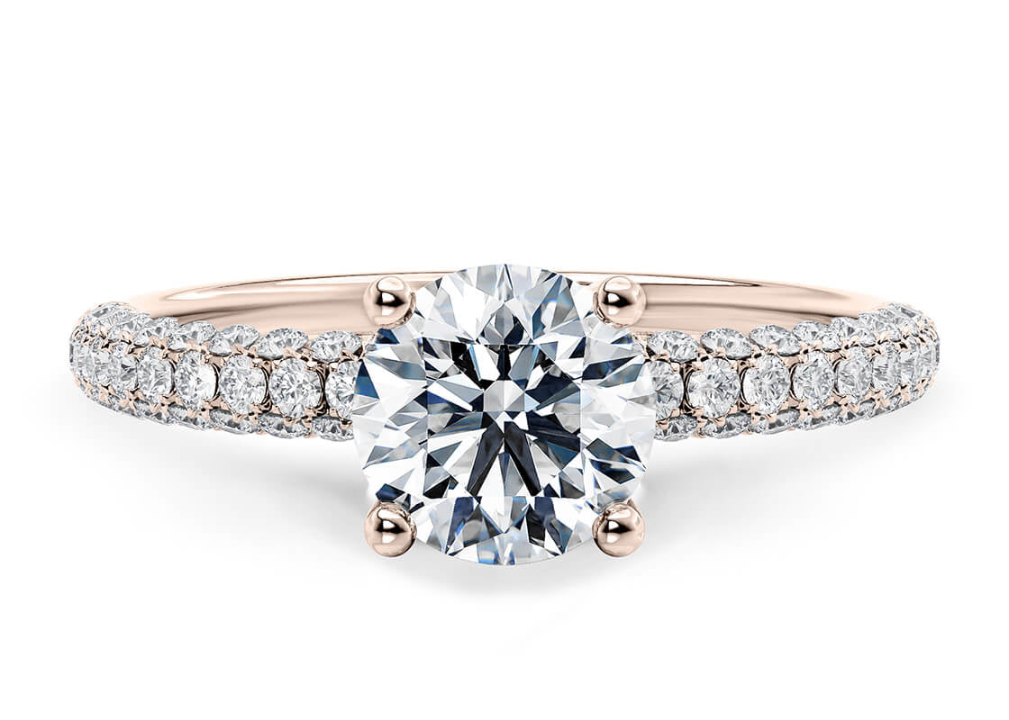 Moab ROUND Cut Diamond Band in 18K Gold – Elegant Band for Women
