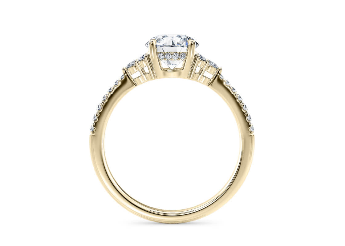 Tuscan Vintage Round Lab Grown Diamond Ring in 18k Gold