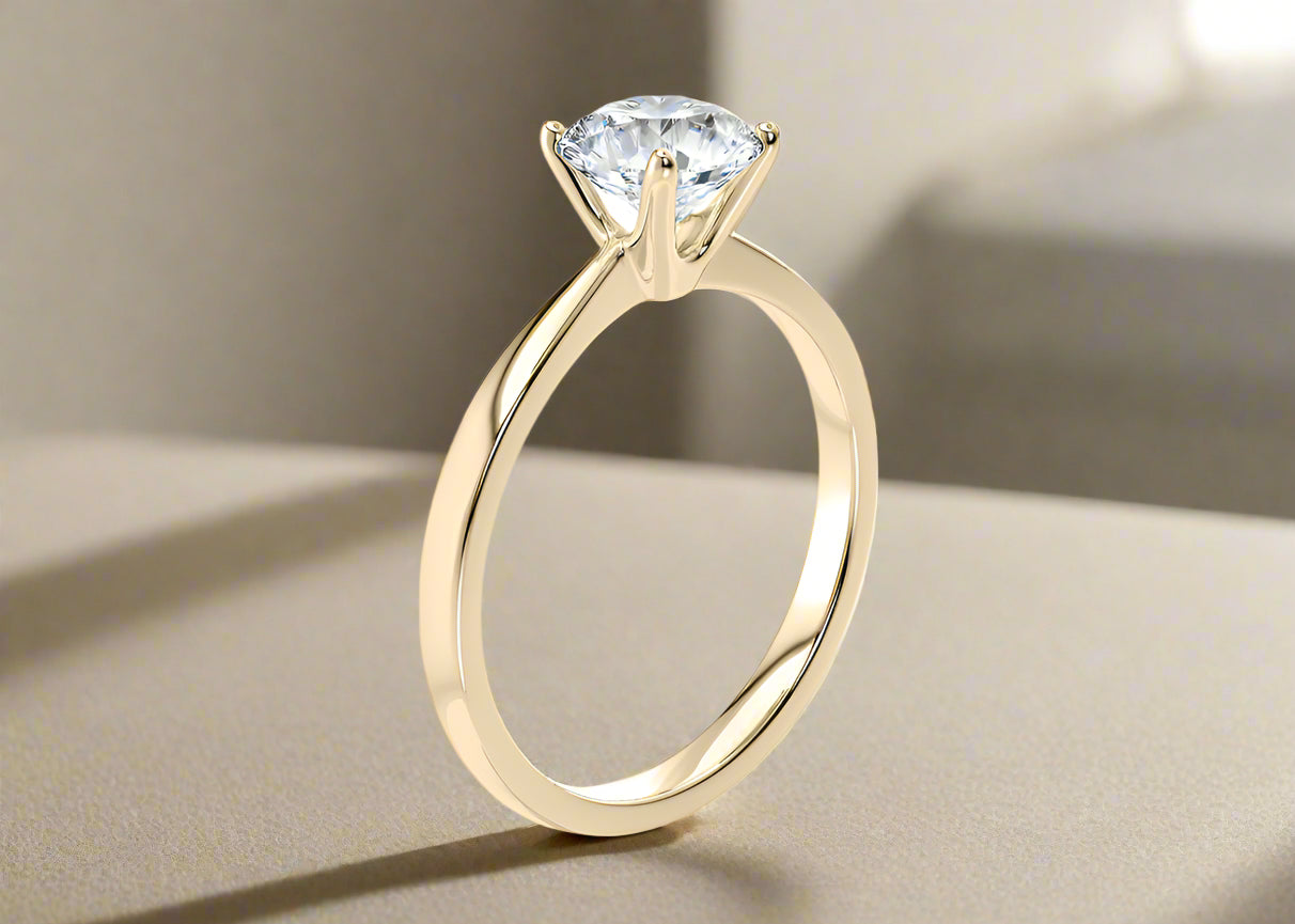 Alness Solitaire Diamond Ring in 18K Rose Gold – 6 Claw Setting | Lab Grown Diamond