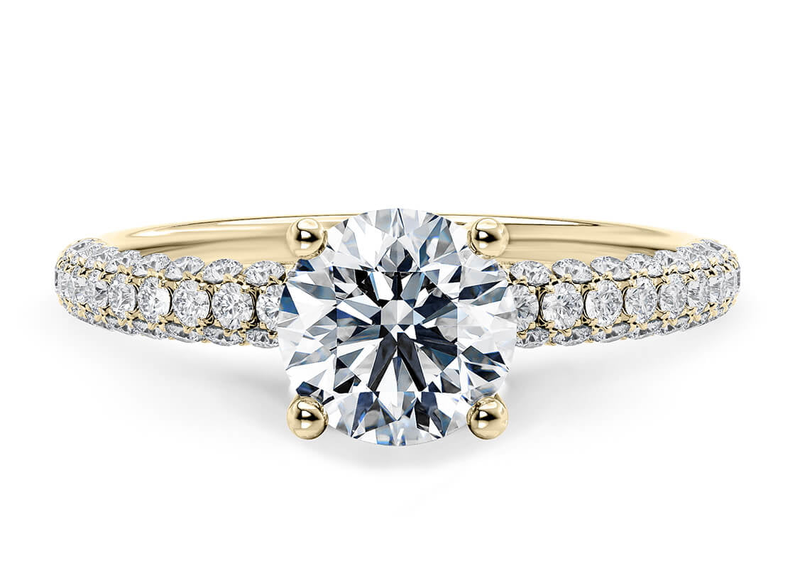 Moab ROUND Cut Diamond Band in 18K Gold – Elegant Band for Women