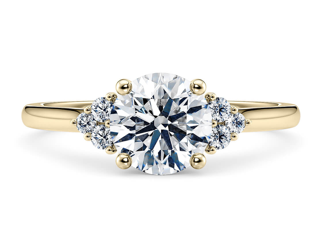 Como Lake Vintage Round Lab Grown Diamond Ring in 18k Gold