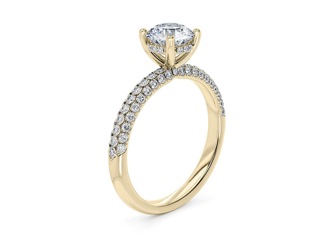 Moab ROUND Cut Diamond Band in 18K Gold – Elegant Band for Women