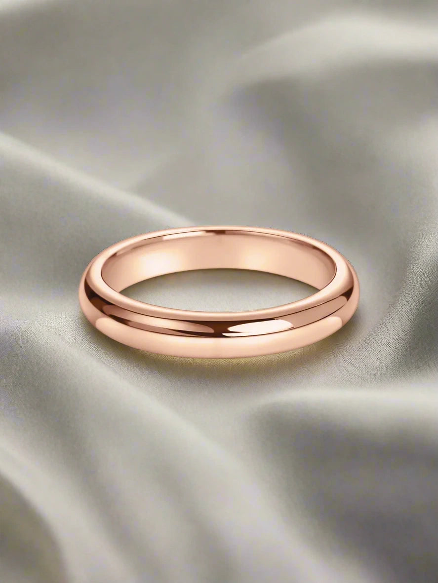 Mikan 2.0mm D-Shape Classic Gold Wedding Band – Unisex Polished Finish