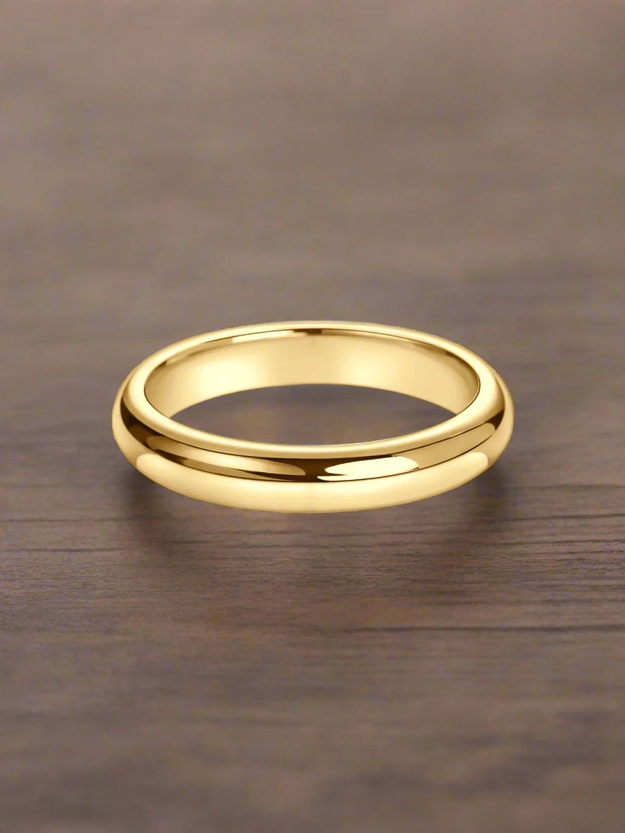 Mikan 2.0mm D-Shape Classic Gold Wedding Band – Unisex Polished Finish