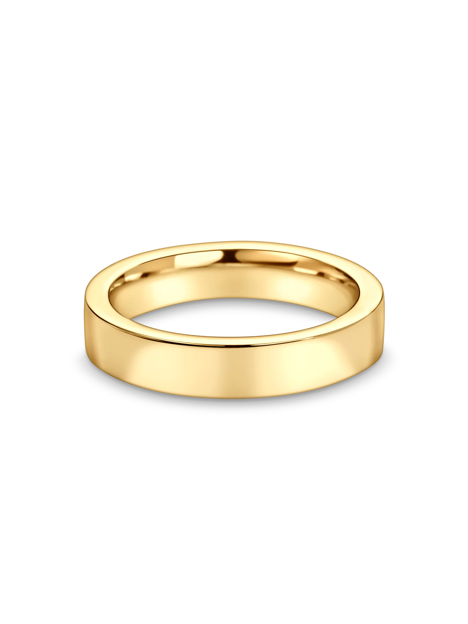 Yonaha 2.0mm D-Shape Classic Gold Wedding Band – Unisex Polished Finish
